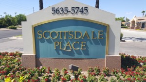 Scottsdale sign on road to get to office